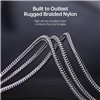 USB cable DUZZONA A3 3in1 microUSB-Lightning-Type-C 1.2m grey