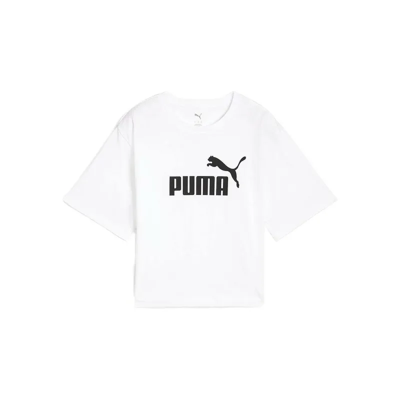 Moteriški marškinėliai su trumpomis rankovėmis Puma ESS Cropped No. 1 Logo Relaxed Tee C/O 684972 02 Balta