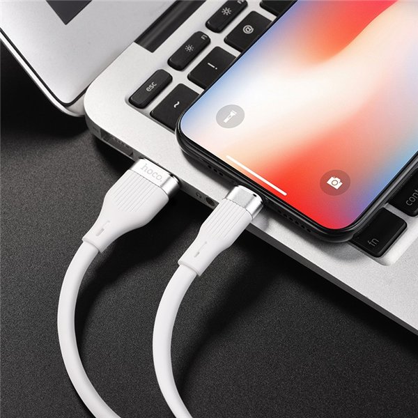 USB cable Hoco U72 Lightning 1.2m silicone white