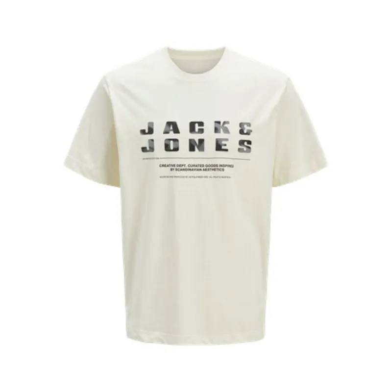 Футболка с коротким рукавом мужская Jack & Jones JCORECHARGE FRONT BRANDING TEE CREW NECK 12274716 Белый