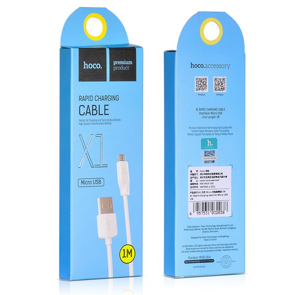 USB cable Hoco X1 microUSB 1.0m white