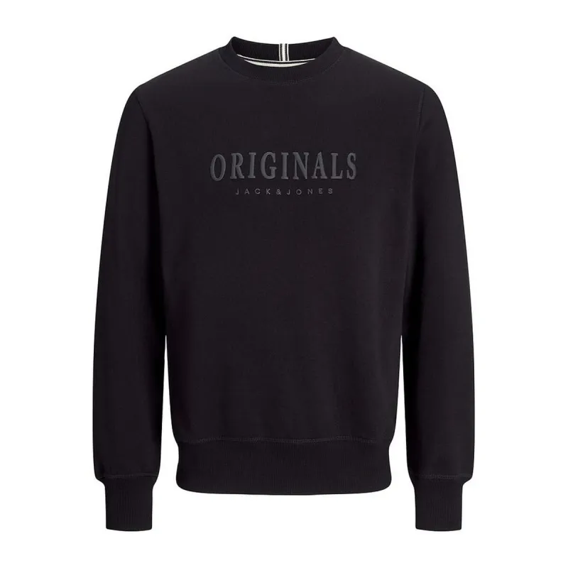 Толстовка без капюшона мужская Jack & Jones JORFREDERIKSBERG SWEAT 12265756 Чёрный