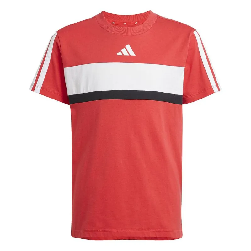 Lasten Lyhythihainen paita Adidas J 3S TIB T JI6213 Punainen