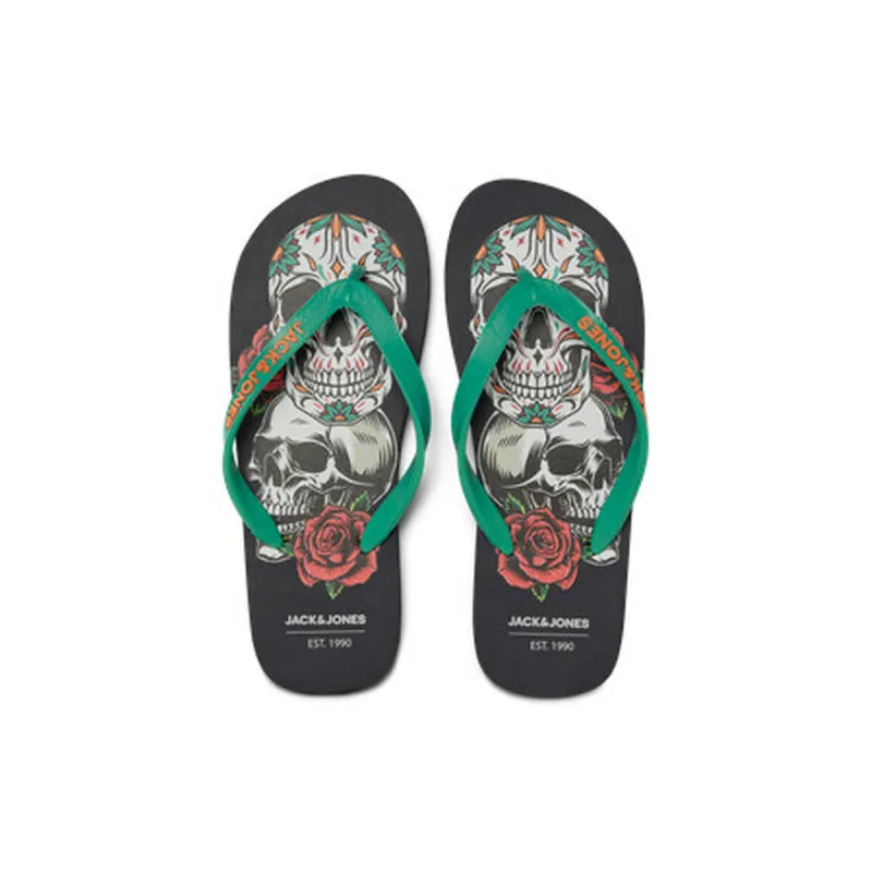 Paplūdimio šlepetės vyrams Jack & Jones JFWSKULLS FLIP FLOP 12280854 Juoda