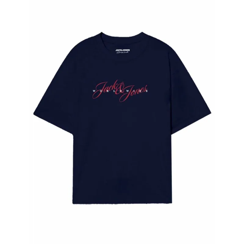 Vyriški marškinėliai su trumpomis rankovėmis Jack & Jones JORINWOOD TEE SS CREW NECK FST 12284732 Tamsiai mėlyna