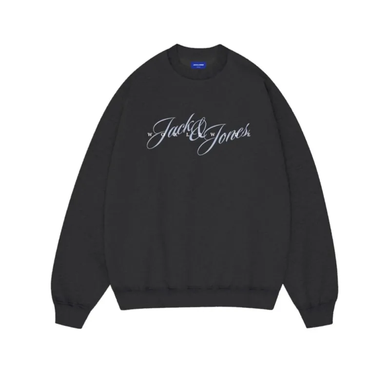 Vyriškas džemperis be gobtuvo Jack & Jones JORINWOOD SWEAT CREW NECK FST 12286583 Juoda