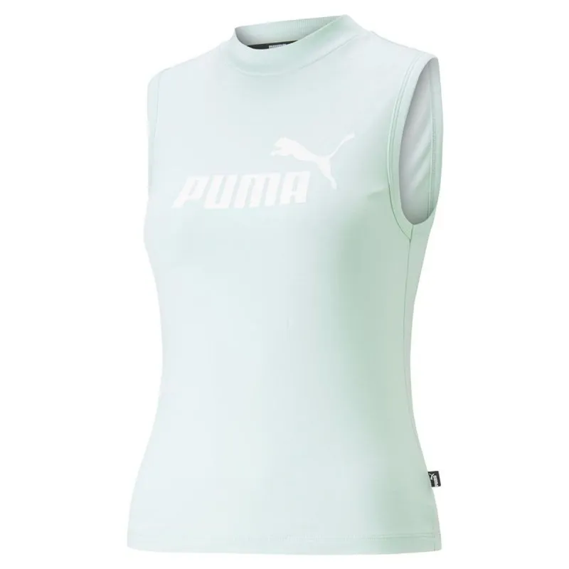 Женская футболка без рукавов Puma Ess Slim Logo Tank Аквамарин