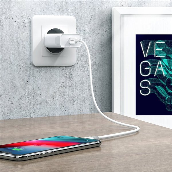 USB cable Ugreen US171 MFi USB-C to Lightning 3A 1.0m white