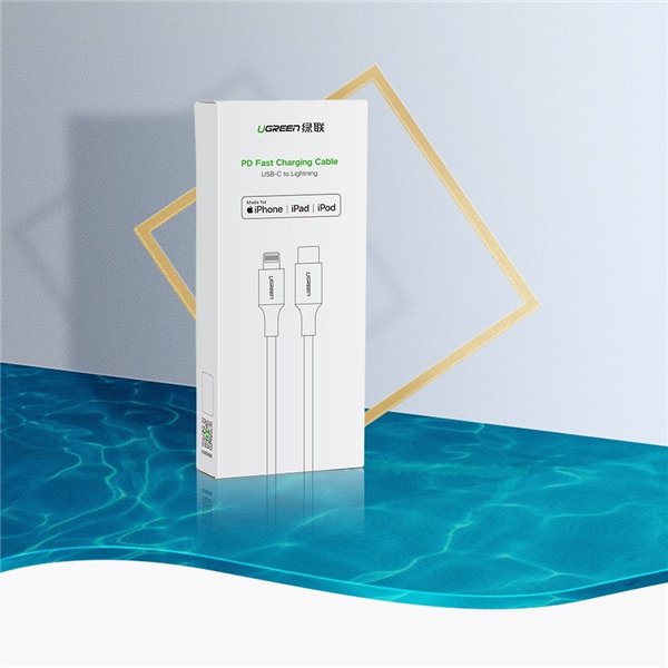 USB cable Ugreen US171 MFi USB-C to Lightning 3A 1.0m white