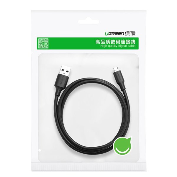 USB kabelis Ugreen US289 USB to MicroUSB 2A 1.0m baltas