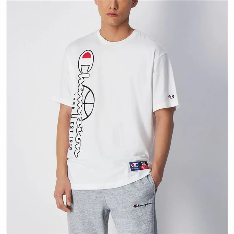 Sportiniai marškinėliai su trumpomis rankovėmis Champion Crewneck  Balta