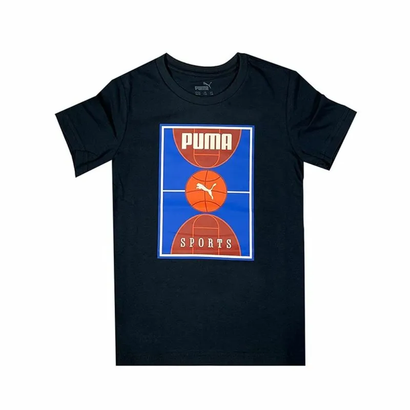 Vaikiška Marškinėliai su trumpomis rankovėmis Puma Bppo Basket Blank Ba Juoda