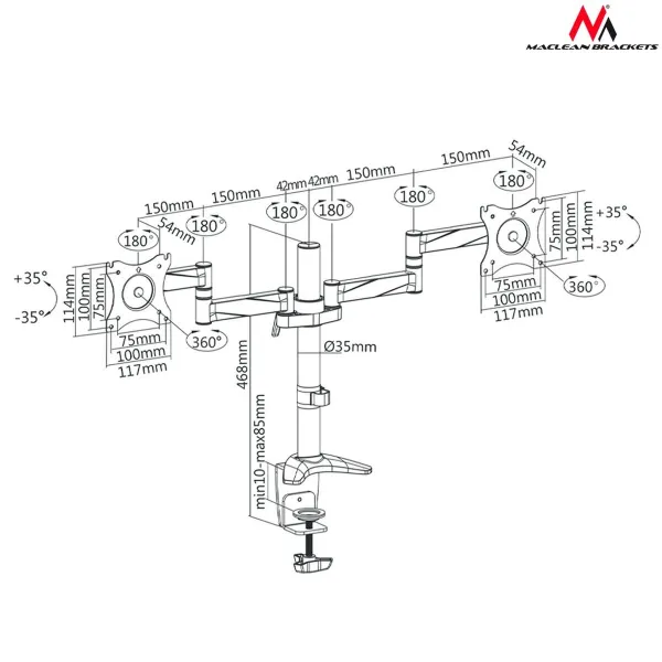 Screen Table Support MacLean MC-714 27" 13