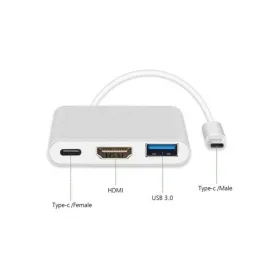 3 lizdų USB-C šakotuvas MacLean MCTV-840 Sidabras