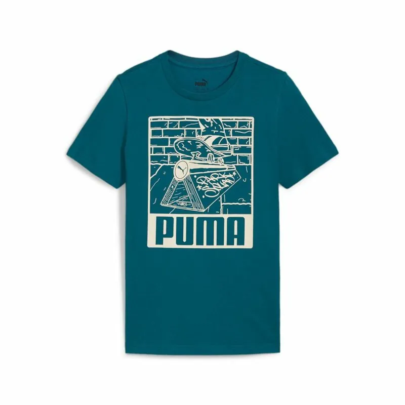 Детский Футболка с коротким рукавом Puma Ess+ Mid 90S Graphic Синий