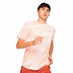 Short-sleeve Sports T-shirt Puma Run Favorite Aop Ss M Salmon