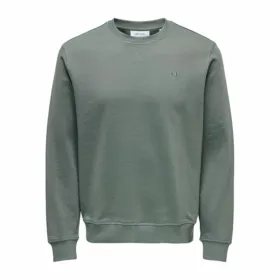 Vyriškas džemperis be gobtuvo Only & Sons Onsdan Unshed Reg Crew Neck Tamsiai žalia