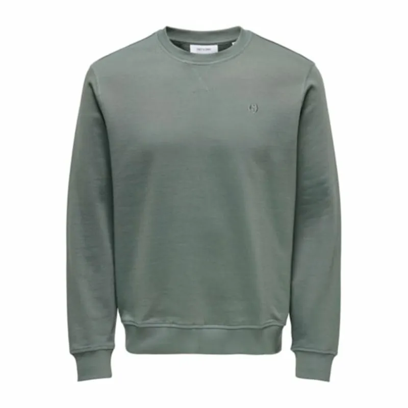 Vyriškas džemperis be gobtuvo Only & Sons Onsdan Unshed Reg Crew Neck Tamsiai žalia