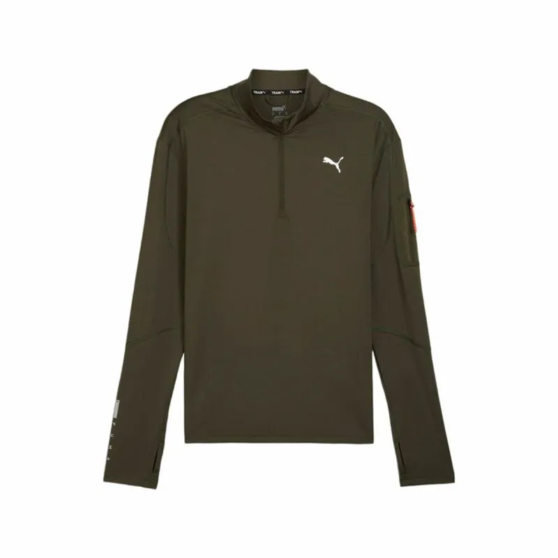 Толстовка без капюшона мужская Puma Flex 1/4 Zip Темно-зеленый