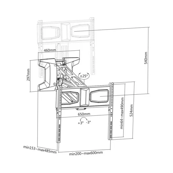 Wall Bracket MacLean MC-891 70" 37
