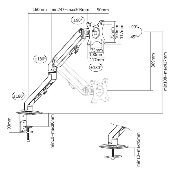 Screen Table Support MacLean MC-906 17" 27