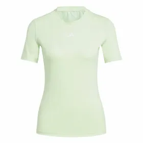 Sieviešu Krekls ar Īsām Piedurknēm Adidas Essentials Techfit Train Laima zaļa Gaiši zaļš