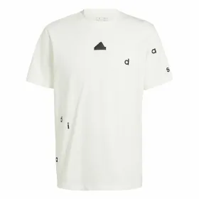 Vīriešu Krekls ar Īsām Piedurknēm Adidas Bl Sj Q1 Balts