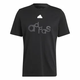 Футболка с коротким рукавом мужская Adidas Graphic Print Fleece Чёрный