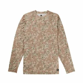 Vīriešu Sporta Krekls bez Kapuča Burton Mdwt Crew Snowfall Camo Balts Bēšs