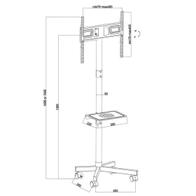 TV stand with wheels MacLean MC-949 32" 34"-55