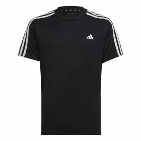 Футболка с коротким рукавом детская Adidas Essentials 3S Чёрный