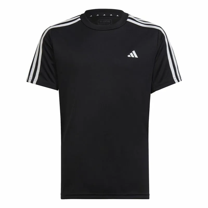 Футболка с коротким рукавом детская Adidas Essentials 3S Чёрный