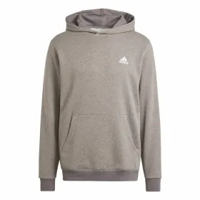 Vīriešu Sporta Krekls ar Kapuci Adidas Seasonal Essentials Melange Hoodie Brūns Bēšs