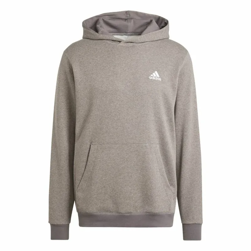 Vīriešu Sporta Krekls ar Kapuci Adidas Seasonal Essentials Melange Hoodie Brūns Bēšs