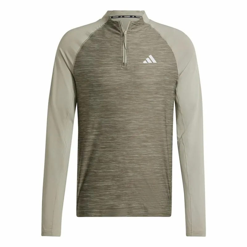Vyriški marškinėliai su ilgomis rankovėmis Adidas Gym+ 3 Bandas 1/4Zip Ruda