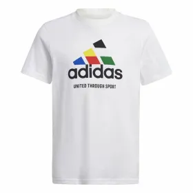 Детский Футболка с коротким рукавом Adidas Nations Белый