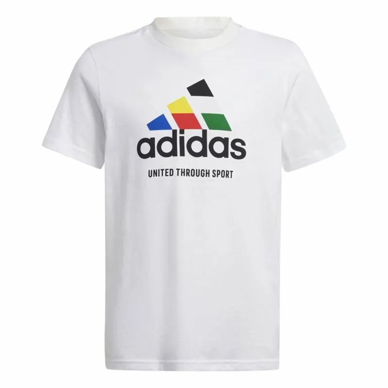 Детский Футболка с коротким рукавом Adidas Nations Белый