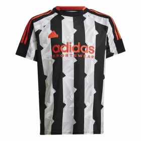 Футболка с коротким рукавом детская Adidas Tiro Белый Чёрный