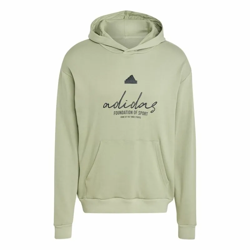 Толстовка с капюшоном мужская Adidas Brand Love French Terry Hoodie Зеленый Светло-зеленый