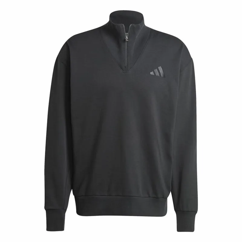 Vīriešu Sporta Krekls bez Kapuča Adidas All Szn Fleece 1/4 Zip Crew Melns