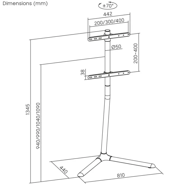 TV Stand MacLean MC-494 70" 40 kg