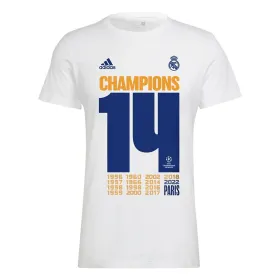 Miesten T-paita Real Madrid C.F. Champions 2022 Valkoinen
