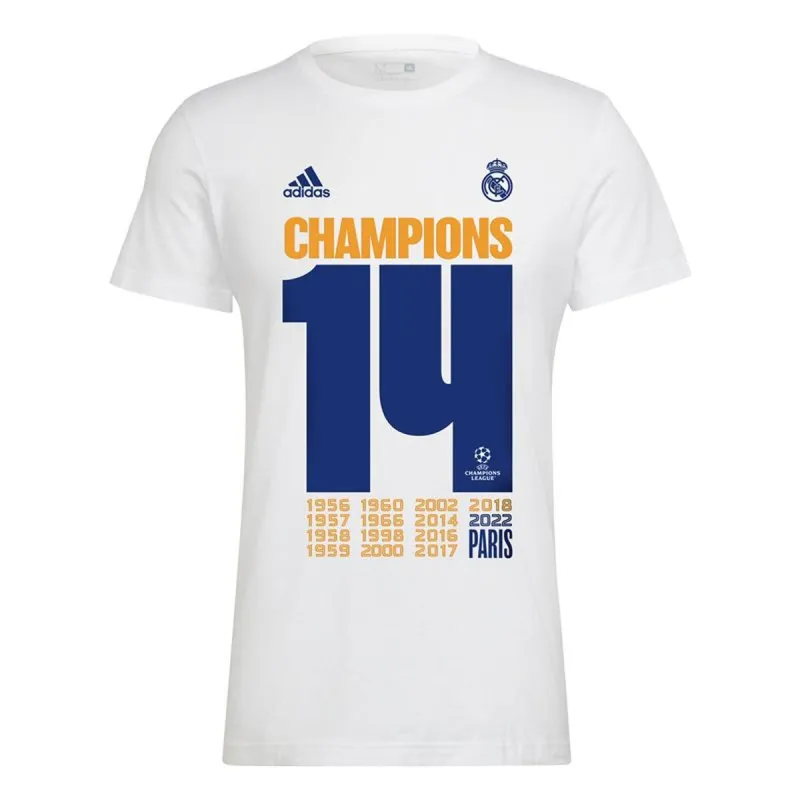 Men’s Short Sleeve T-Shirt Real Madrid C.F. Champions 2022 White