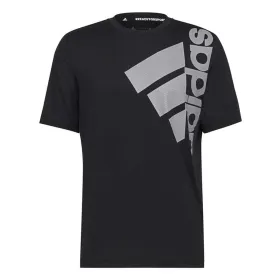 Футболка с коротким рукавом мужская Adidas Big Badge Чёрный