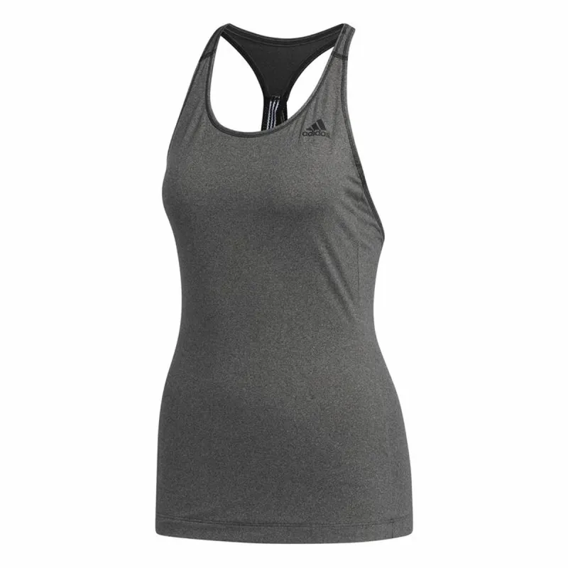 Moteriški marškinėliai be rankovių Adidas 3 Stripes Tank Tamsiai pilka