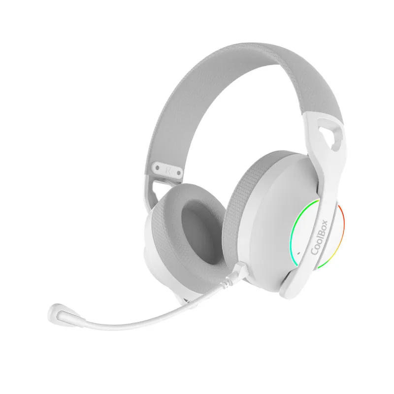 Austiņas ar Mikrofonu Spēlēm CoolBox COO-AUM-WB01-W Balts