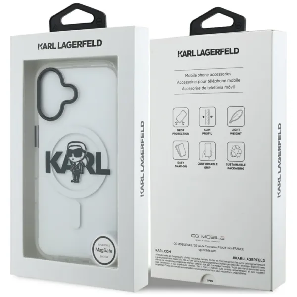 Karl Lagerfeld IML Karl Sketch Logo MagSafe - Case iPhone 17 (Clear)