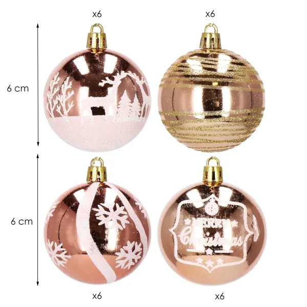 Ziemassvētku eglīšu rotājums Springos CA0867 6cm 24gab