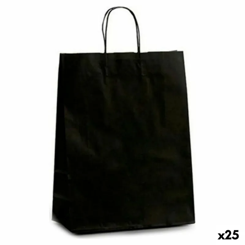 Popierinis maišelis Pincello Juoda 12 x 52 x 32 cm (25 vnt.)