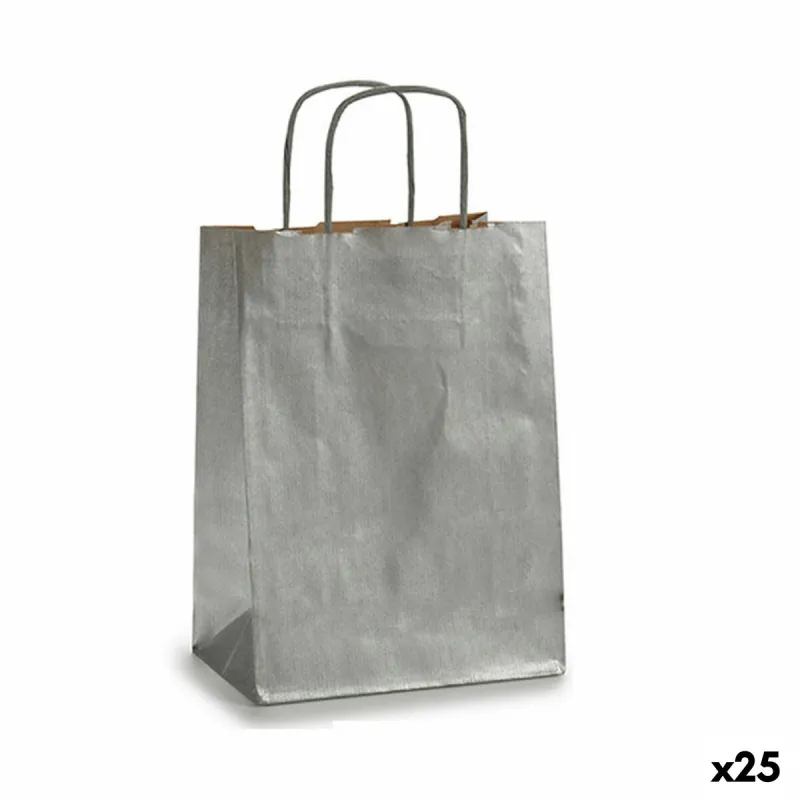 Popierinis maišelis Pincello Sidabras 18 x 8 x 31 cm 17,7 x 31 x 0,2 cm (25 vnt.)